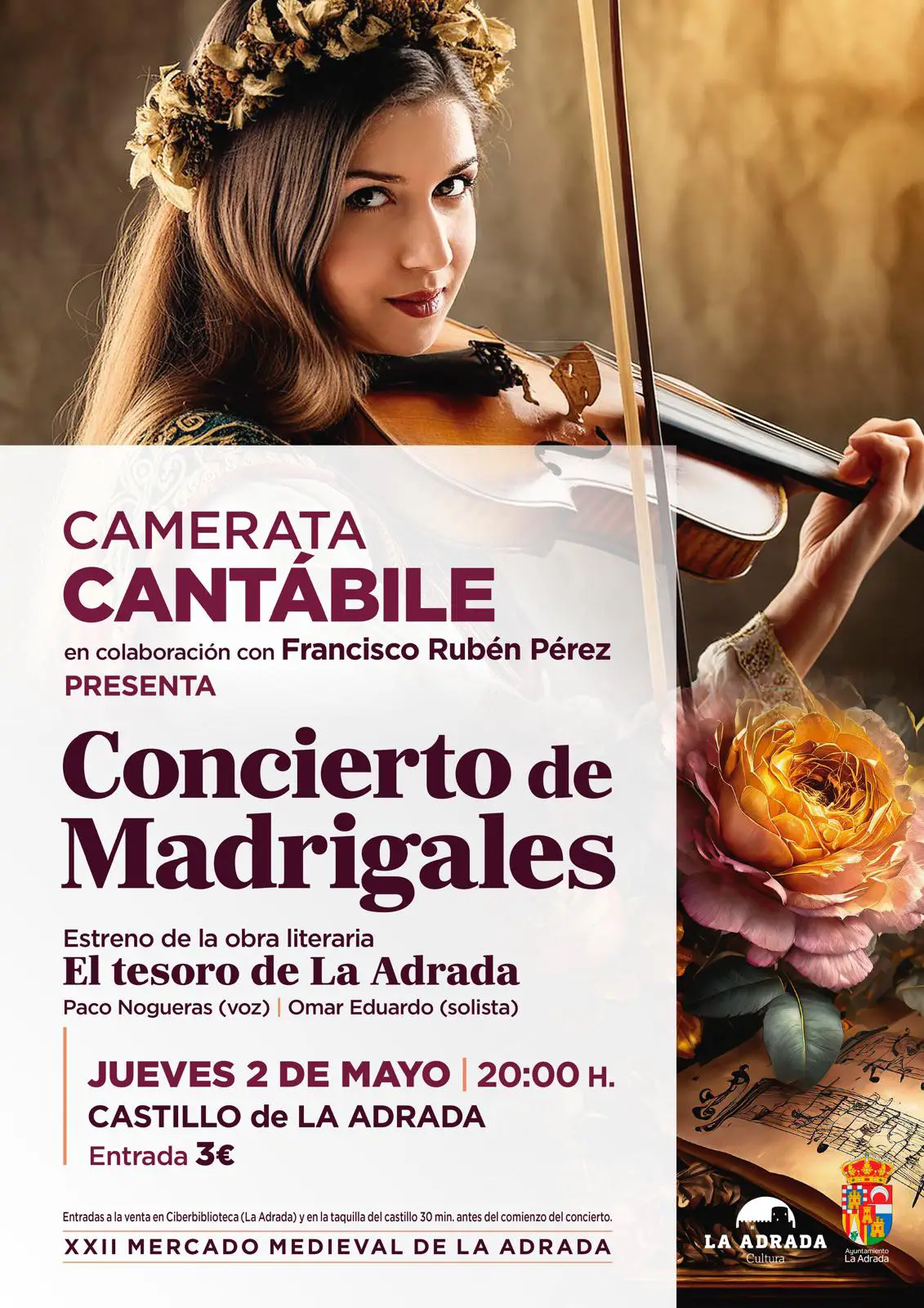 Concierto de Madrigales a cargo de Camerata Cantabile con motivo de la celebración del XXII Mercado Medieval de La Adrada.